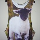 Lovely Sheep Animal Design MEN Tank Top T-Shirt Singlet Size: M