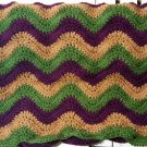 Wave Pattern Throw - Purple/Goldenrod/Green