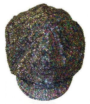 BLiNG PeaCock SeQuin Oversized Newsboy Hat - Brand NEW!