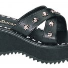 SiZE 8 Demonia Studded Skull & Bones Platform Sandal