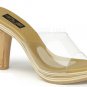 SiZE 10 CLEAR Pinup Couture Carved Tiki High Heel Slides