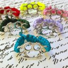 Brass knuckle macrame rings