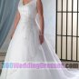 A-Line V-Neck No Waist/Princess Seams Tank Satin Plus Size Wedding Dresses