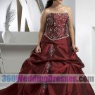 A-Line Strapless Basque Waist Satin Plus Size Wedding Dresses