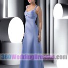 A-Line Scoop No Waist/Princess Seams Tank Long Satin Blue Bridesmaid Dresses