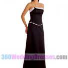 Sheath Strapless Dropped Waist Long Satin Cheap Bridesmaid Dresses