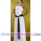 Sheath Strapless Dropped Waist Long Chiffon Black Bridesmaid Dresses