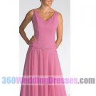 A-Line V-Neck Dropped Waist Tank Tea Length Chiffon Cheap Bridesmaid Dresses