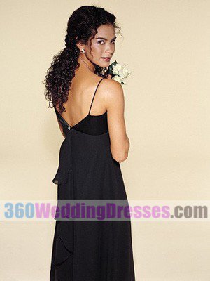 Long Chiffon Black Bridesmaid Dresses