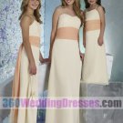 Sheath Sweetheart Natural Waist Long Chiffon Champagne Bridesmaid Dresses