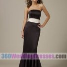 Mermaid Strapless Natural Waist Satin Chocolate Bridesmaid Dresses