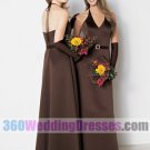 Sheath Halter Natural Waist Tank Long Satin Elegant Bridesmaid Dresses
