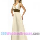 A-Line Halter Empire Waist Tank Long Satin Elegant Bridesmaid Dresses
