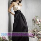A-Line Strapless Empire Waist Satin Blue Bridesmaid Dresses