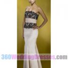 Mermaid Strapless Empire Waist Long Satin Black Bridesmaid Dresses