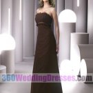 A-Line Strapless Empire Waist Long Chiffon Bridesmaid Dresses