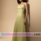 A-Line Sweetheart No Waist/Princess Seams Long Satin GoldYellow Bridesmaid Dresses