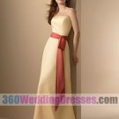 Sheath Strapless Natural Waist Satin GoldYellow Bridesmaid Dresses
