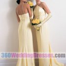 Sheath Halter Empire Waist GoldYellow Bridesmaid Dresses