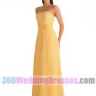 Sheath Strapless No Waist/Princess Seams Long Chiffon Bridesmaid Dresses