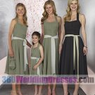 A-Line Halter Natural Waist Tank Tea Length Chiffon Cheap Bridesmaid Dresses