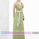 Sheath V-Neck Natural Waist Spaghetti Straps Long Satin Green Bridesmaid Dresses
