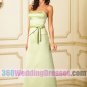 Sheath Strapless Natural Waist Satin Green Bridesmaid Dresses