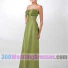 A-Line Strapless No Waist/Princess Seams Long Chiffon Bridesmaid Dresses
