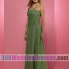 Sheath Strapless No Waist/Princess Seams Long Chiffon Bridesmaid Dresses