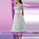 A-Line Scoop Natural Waist Spaghetti Straps Tea Length Satin Cheap Bridesmaid Dresses