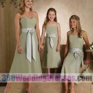 A-Line Sweetheart Natural Waist Tea Length Chiffon Cheap Bridesmaid Dresses