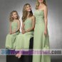 Sheath Strapless Natural Waist Long Ruched Chiffon Bridesmaid Dresses
