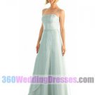 Sheath Scoop Natural Waist Spaghetti Straps Long Organza Green Bridesmaid Dresses