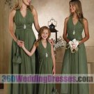 A-Line Halter Natural Waist Tank Long Chiffon Bridesmaid Dresses