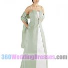 A-Line Scoop No Waist/Princess Seams Spaghetti Straps Long Satin Green Bridesmaid Dresses
