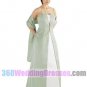 A-Line Scoop No Waist/Princess Seams Spaghetti Straps Long Satin Green Bridesmaid Dresses