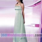 A-Line Scoop No Waist/Princess Seams Spaghetti Straps Long Satin Green Bridesmaid Dresses