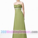 A-Line Strapless Empire Waist Long Chiffon Bridesmaid Dresses
