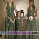 A-Line Halter Empire Waist Chiffon Green Bridesmaid Dresses