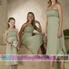 Sheath Strapless Empire Waist Spaghetti Straps Tea Length Chiffon Cheap Bridesmaid Dresses