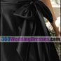 A-Line V-Neck Natural Waist Tank Tea Length Satin Black Bridesmaid Dresses