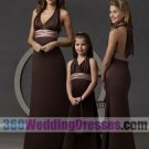 A-Line Halter Empire Waist Satin Chocolate Bridesmaid Dresses