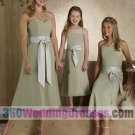 A-Line Sweetheart Natural Waist Spaghetti Straps Tea Length Chiffon Cheap Bridesmaid Dresses