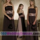 Sheath Strapless Natural Waist Satin Chocolate Bridesmaid Dresses