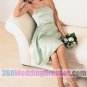 A-Line Strapless Natural Waist Short Satin Cheap Bridesmaid Dresses