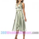 A-Line Halter Natural Waist Tank Short Satin Cheap Bridesmaid Dresses