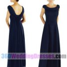 Sheath Bateau No Waist/Princess Seams Tank Long Chiffon Blue Bridesmaid Dresses