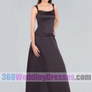 A-Line Scoop Dropped Waist Tank Long Satin Modest Bridesmaid Dresses