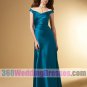 Sheath Tip of the Shoulder Princess Seams Spaghetti Straps Long Satin Elegant Bridesmaid Dress