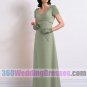 Sheath V-Neck Empire Waist Cap Sleeves Satin Bridesmaid Dresses